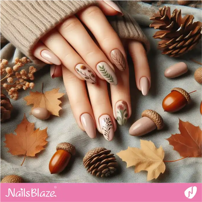 Fall Leaves for a Realistic Forest Floor Nail Design | Love the Forest Nails - NB2776